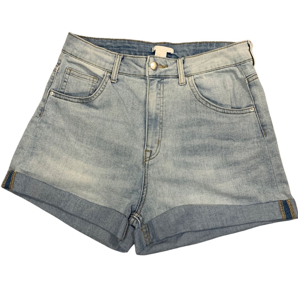 H&M High Wasted Light Wash Denim Shorts - Size 12